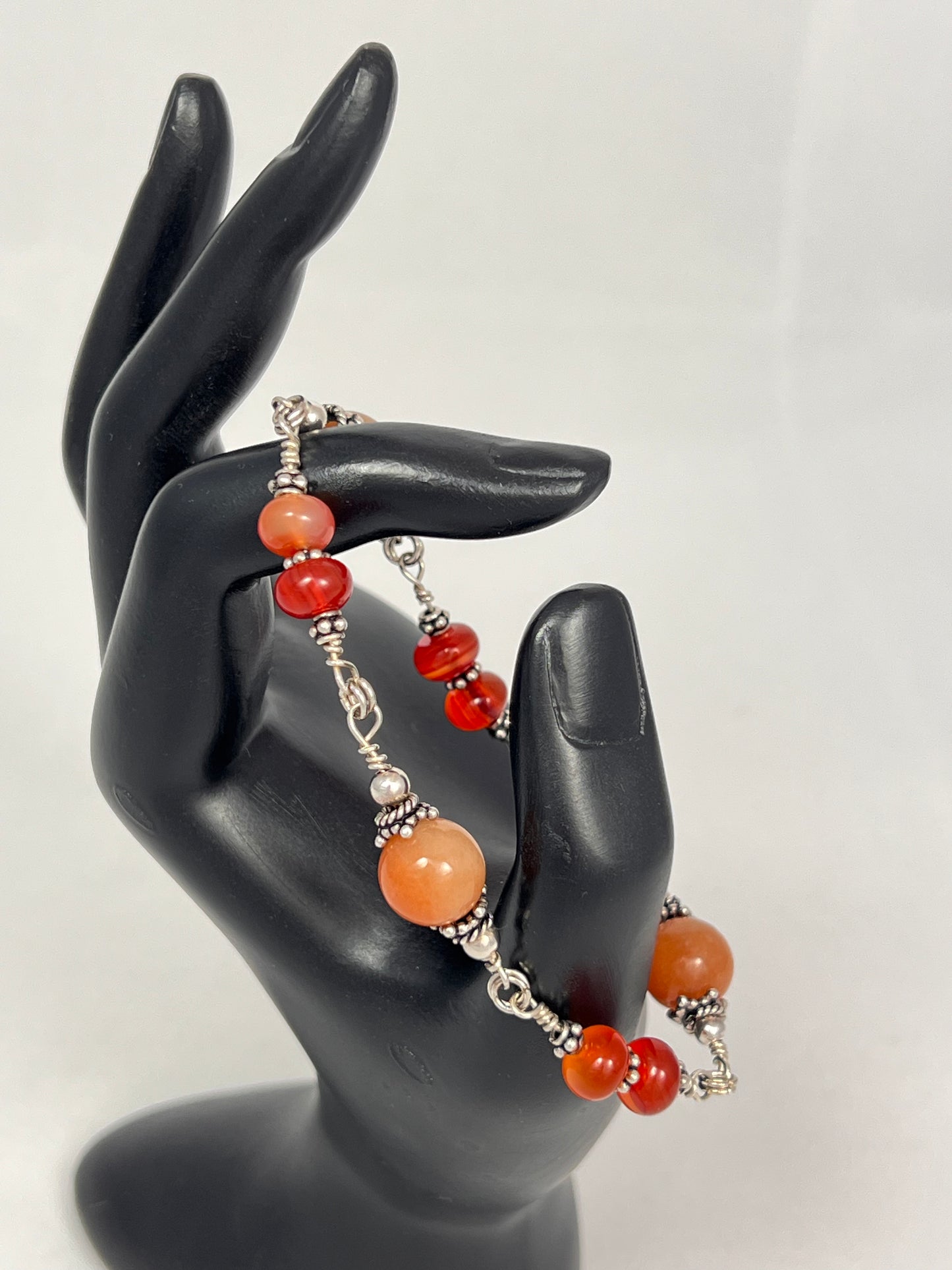 Aventurine and Carnelian Wire Bracelet