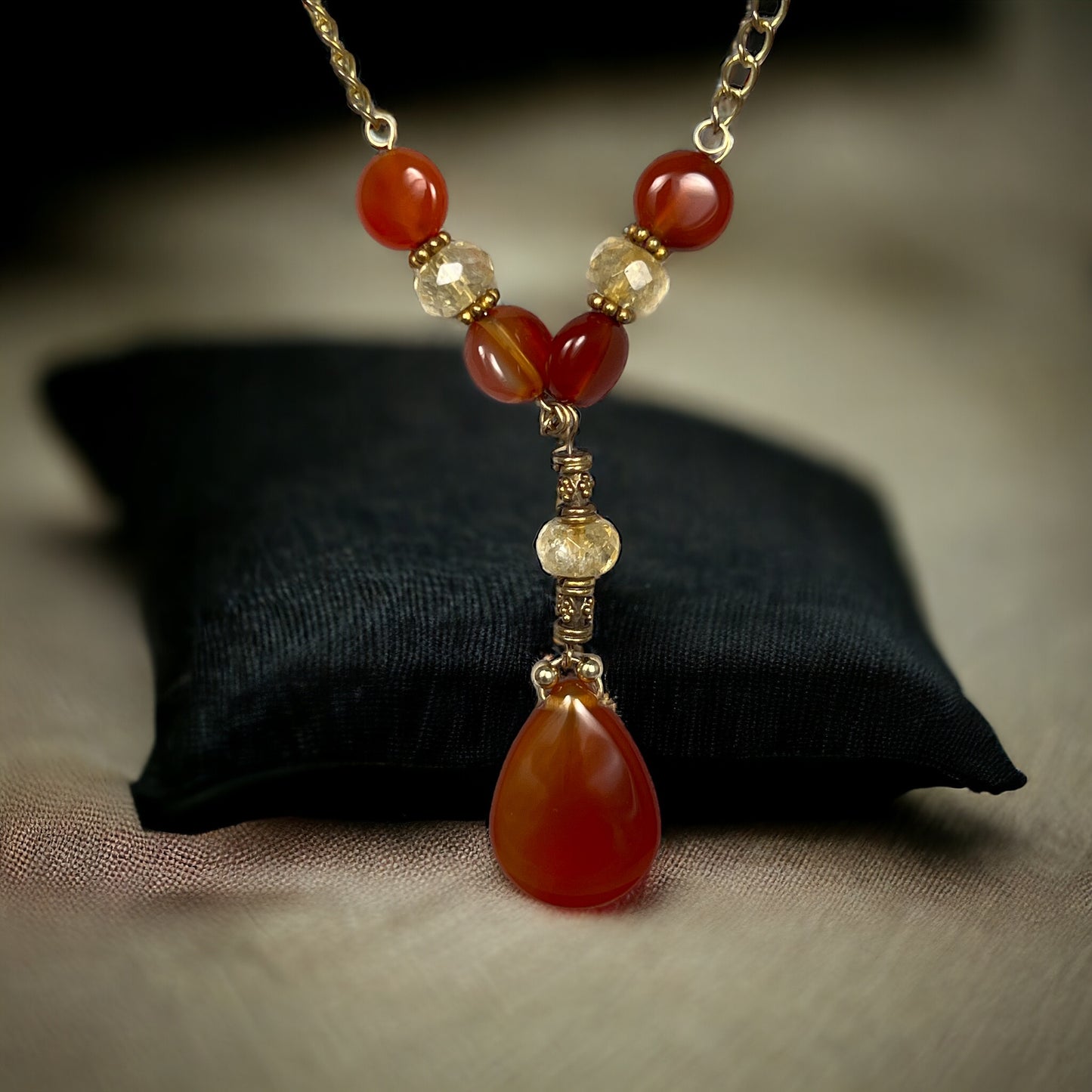 Carnelian Drop Necklace