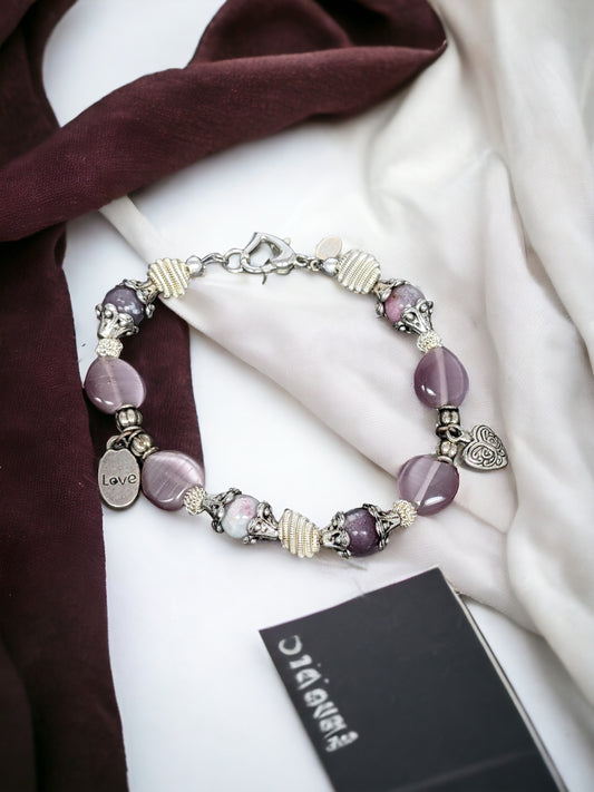 Lilac Stone Charm Bracelet