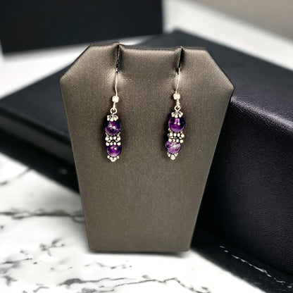 Amethyst & Bali Earrings