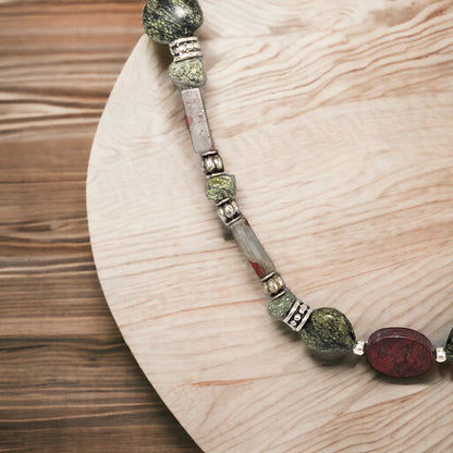 Jasper and Serpentine Necklace