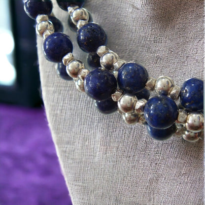 Blue Lapis and Sterling Silver Necklace