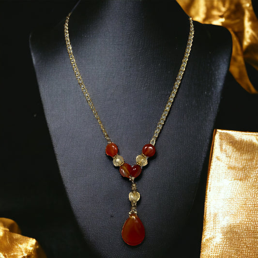 Carnelian Drop Necklace