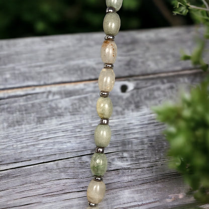 Snowflake Quartz Casual Green Necklace