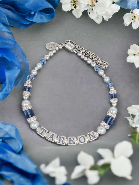 Clouds of Blue Name Bracelet