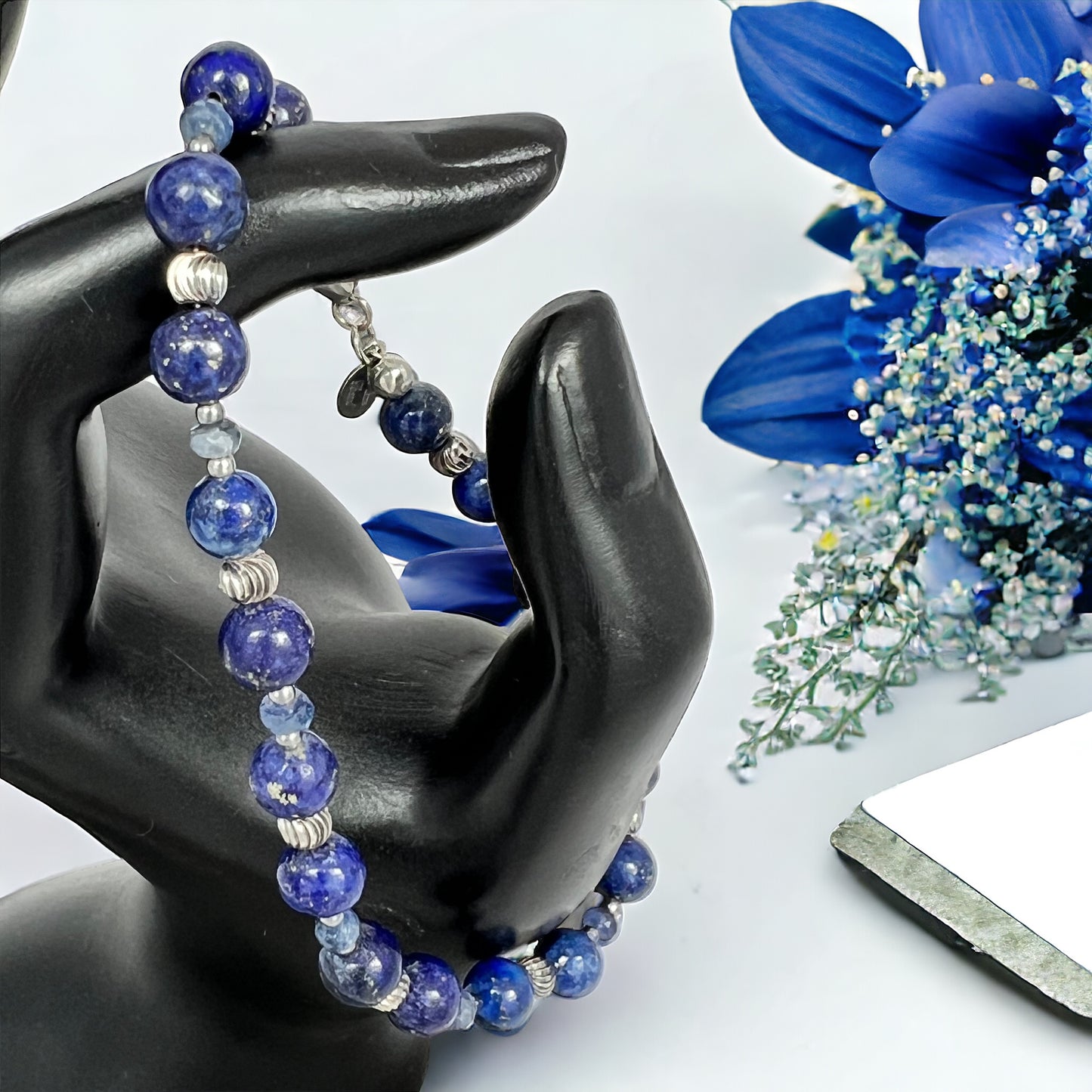 Blue Lapis and Sapphire Bracelet