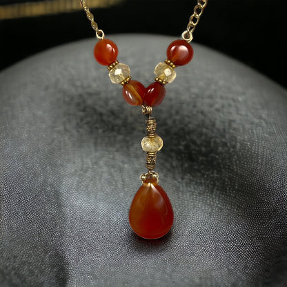 Carnelian Drop Necklace