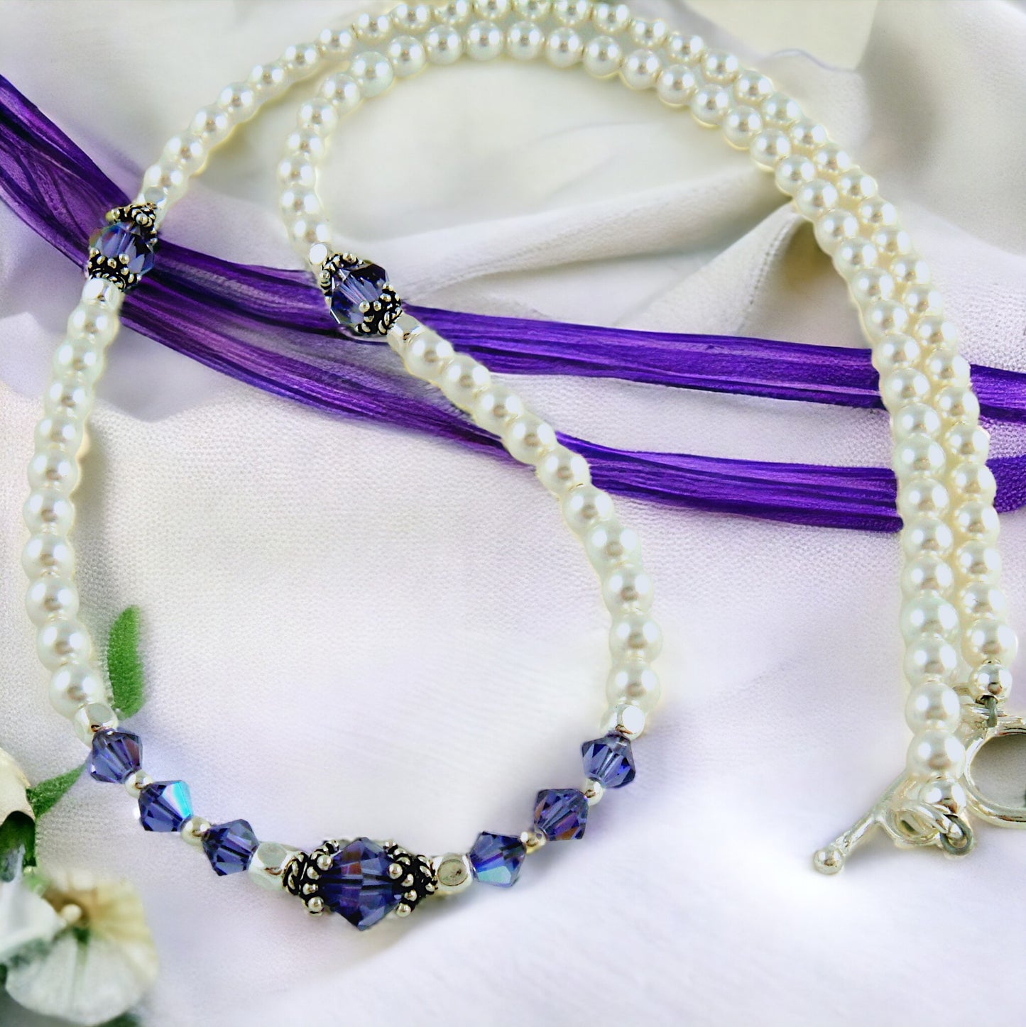 Tanzanite and Pearl Necklace