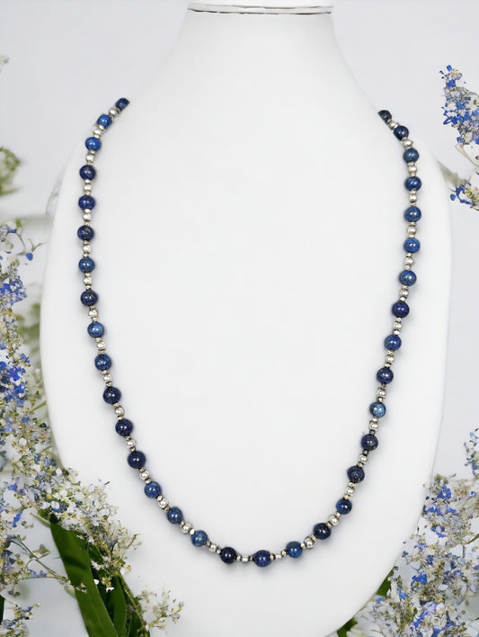 Blue Lapis and Sterling Silver Necklace