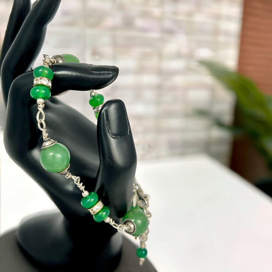 Aventurine and Onyx Wire Bracelet