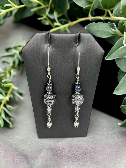 Hematite Bali-Style Earrings