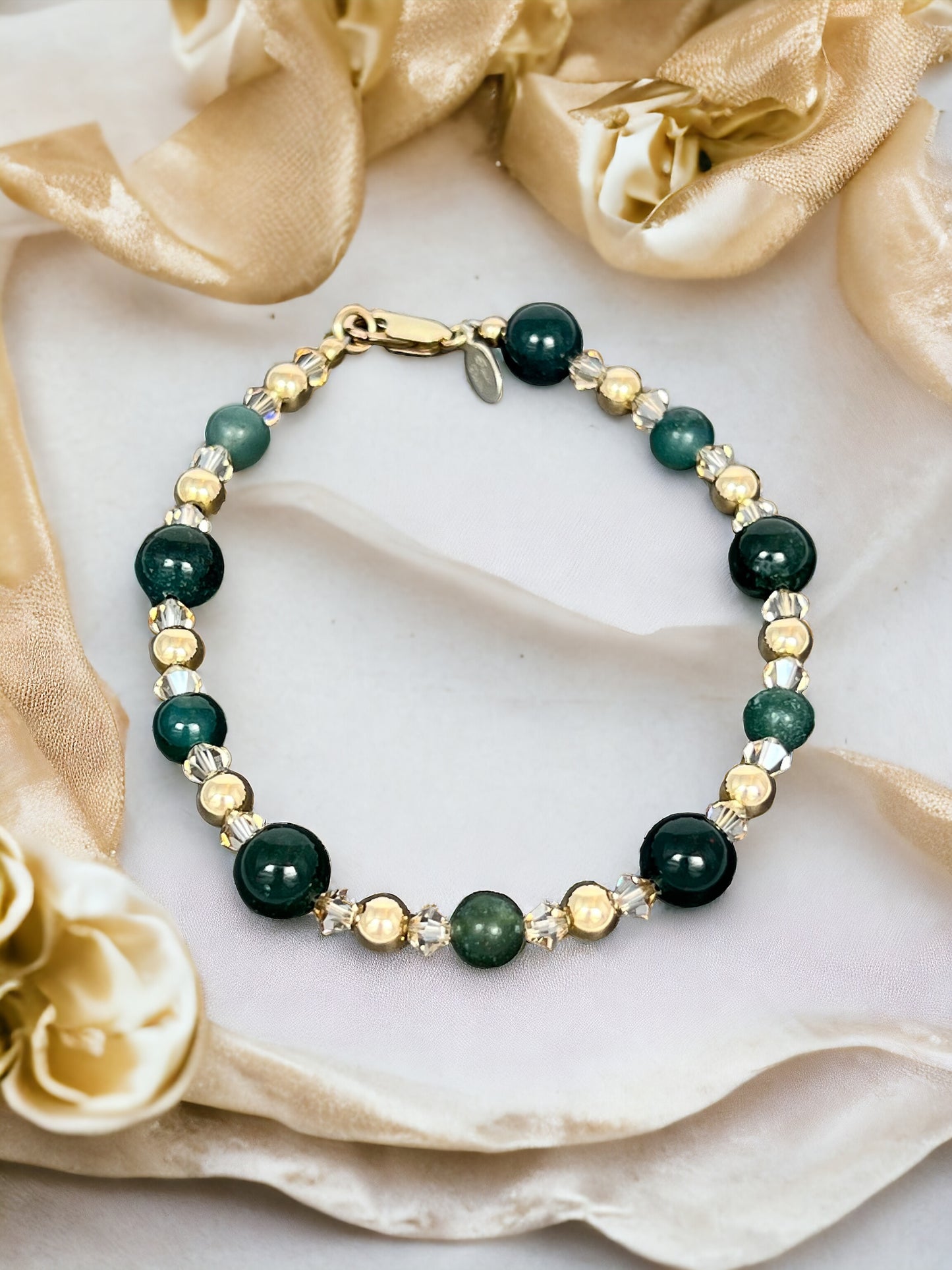 Indian Bloodstone and Gold Bracelet