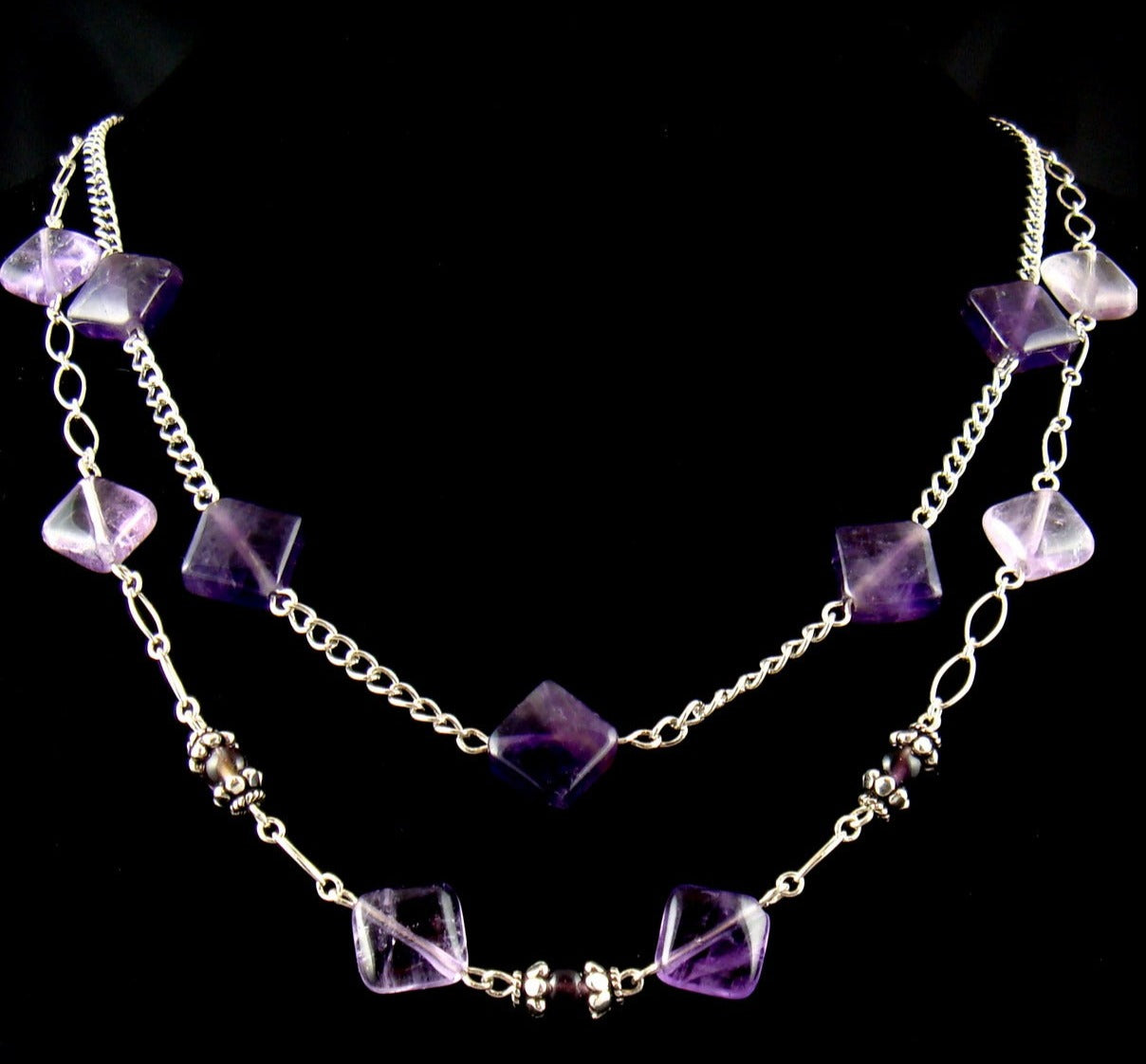 Sterling Silver Amethyst Chain Necklace